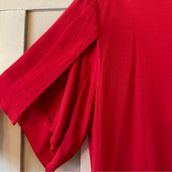 & Other Stories Red Knee Length Dress with Tulip Sleeves size 10 - Picture 3 of 3
